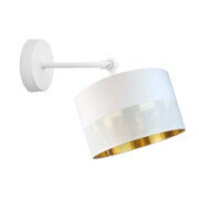 Biały kinkiet w stylu glamour TETE GLAM z regulowanym ramieniem do czytania