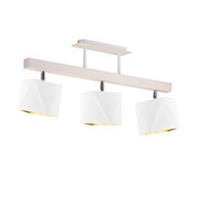 Biała lampa sufitowa z abażurami ze złotym wnętrzem MIRAMAR GOLD