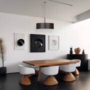 Brązowa lampa wisząca nad stół SINTRA fi - 60 cm - kolor brązowy