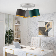 Plafon na 3 żarówki w stylu glamour DAKOTA GOLD lampa sufitowa z regulowanymi kloszami