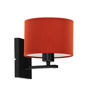 Nowoczesna lampka ścienna nad łóżko ELVORA z czerwonym abażurem