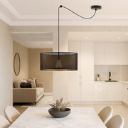 Czarna lampa wisząca pająk do kuchni WAIKIKI W1 AŻUR