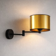 Kinkiet regulowany LED czarny/złoty BRAGE MIRROR