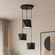 Brązowa 3 punktowa lampa wisząca MAJORKA z kaskadowymi abażurami