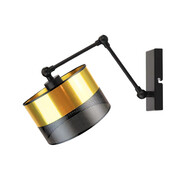 Kinkiet regulowany z wysięgnikiem TULON GLAM ze złotymi elementami