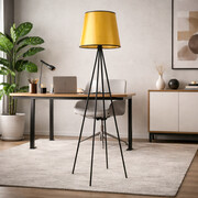 Czarna lampa stojąca w stylu loftowym PANAMA MIRROR