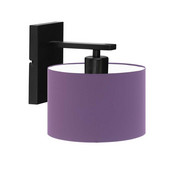 Czarny kinkiet ścienny z fioletowym abażurem SPLIT w stylu art deco