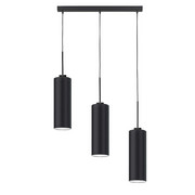 Potrójna lampa wisząca do jadalni BORNEO w klasycznej czerni