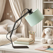 Designerska lampa stołowa z abażurem do pokoju dziecka HAGA lampka biurkowa z włącznikiem na kablu