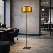Czarno złota lampa stojąca MEKSYK MIRROR w stylu loft