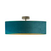 Plafoniera WENECJA VELUR fi - 60 cm kolor zieleń butelkowa ze złotym wnętrzem