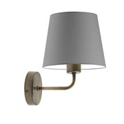 Klasyczny kinkiet z abażurem RIMINI z szarym abażurem