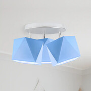 Niebieska lampa sufitowa dla chłopca MINORKA 3 punktowa z regulowanymi abażurami