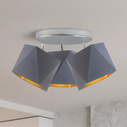 Potrójna lampa sufitowa LED regulowana MINORKA GOLD w stylu skandynawskim