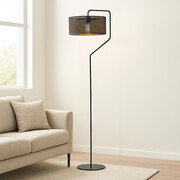 Elegancka lampa stojąca do salonu TESALLIA AŻUR z oryginalnym abażurem w siateczkę