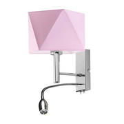 Geometryczna lampa ścienna LED z różowym abażurem SALEM