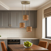 Lampa wisząca do kuchni 3-punktowa PUEBLO ECO kaskadowy żyrandol z abażurami