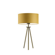 Designerska lampka nocna do sypialni ALTA z musztardowym abażurem