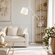 Nowoczesna lampa podłogowa z regulowanym ramieniem FOYA GOLD w stylu glamour