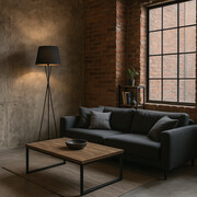 Czarna lampa stojąca w stylu loftowym TOKIO VELUR