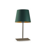 Elegancka lampa stołowa LED do salonu GENUA GOLD abażur zieleń butelkowa