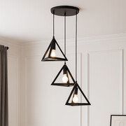 Czarna 3-punktowa lampa wisząca do kuchni LED ENKELI