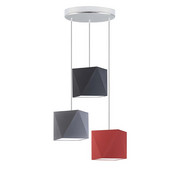 Kolorowa lampa wisząca MAJORKA z 3 regulowanymi kloszami w kształcie diamentów