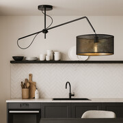 Czarna lampa wisząca z regulowanym ramieniem RIO AŻUR