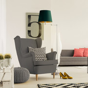 Nowoczesna lampa stojąca do czytania w salonie ASTI GOLD