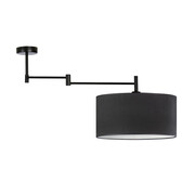 Czarna lampa sufitowa na wysięgniku ruchomym RANGUN VELUR