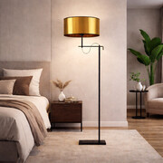 Czarna lampa podłogowa biurowa KAMERUN MIRROR