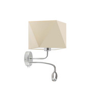 Geometryczna lampa ścienna LED z kremowym kloszem KENT