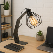 Metalowa lampa biurkowa do pracy i nauki KABUL LOFT w stylu loftowym