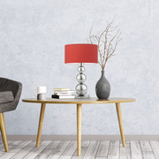 Srebrna lampa na stolik do salonu HONOLULU w stylu vintage