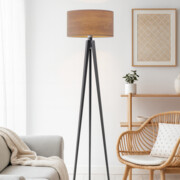 Designerska lampa podłogowa na trzech nogach z drewna MIAMI ECO