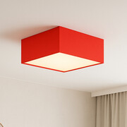 Czerwona lampa sufitowa z kwadratowym kloszem 40x40 cm ALABAMA