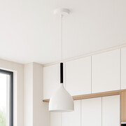 Biała lampa wisząca GALLASA o prostym designie z metalu