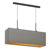 Skandynawska lampa wisząca do kuchni podłużna MILOS GOLD w kolorze szarym