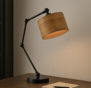 Czarna lampka nocna z ruchomym ramieniem ASMARA ECO regulowana lampka stołowa na biurko