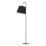 Czarna lampa podłogowa TALLIN VELUR z abażurem ze złotym wnętrzem