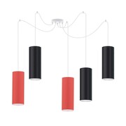 Czarno-czerwona lampa wisząca z możliwością regulacji VIZELA T5