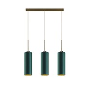 Nowoczesna 3-płomienna lampa wisząca BORNEO GOLD na stelażu w kolorze antycznego złota