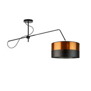 Czarno-miedziana lampa sufitowa z regulowanym ramieniem góra-dół i prawo-lewo RIO GLAM