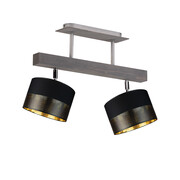 2-punktowa lampa sufitowa z drewna z regulacją EPIR GLAM z regulacją kąta padania światła