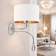 Kinkiet ledowy do salonu CAPRI GOLD z dodatkowym panelem LED