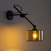 Czarno-złoty kinkiet z ruchomym ramieniem HAMILTON MIRROR