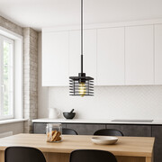 1-punktowa lampa wisząca nad wyspę kuchenną CORIA LOFT loft czarna