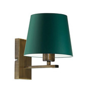 Elegancki kinkiet ścienny LED do salonu HVAR z abażurem zieleń butelkowa