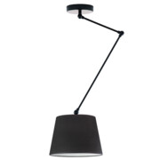 Regulowana lampa sufitowa z długim ramieniem JUMA VELUR w klasycznej czerni