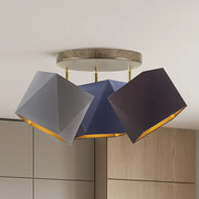 Nowoczesny plafon sufitowy z trzema regulowanymi kloszami MINORKA GOLD